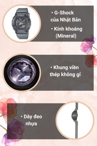 Mẫu đồng hồ G-Shock nữ giá rẻ GM-S2100MF-1ADR với thiết kế mặt 40mm và dây nhựa bền bỉ