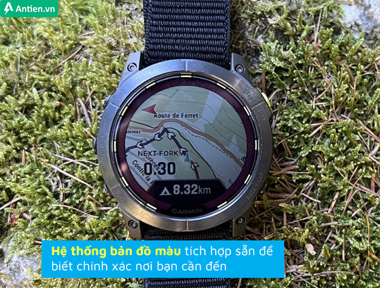 Bản đồ tích hợp sẵn trên Garmin Enduro 2 giúp bạn định vị hiệu quả hơn