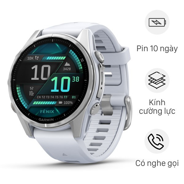 Màn hình AMOLED sống động, chân thật trên đồng hồ thông minh Garmin Fenix 8