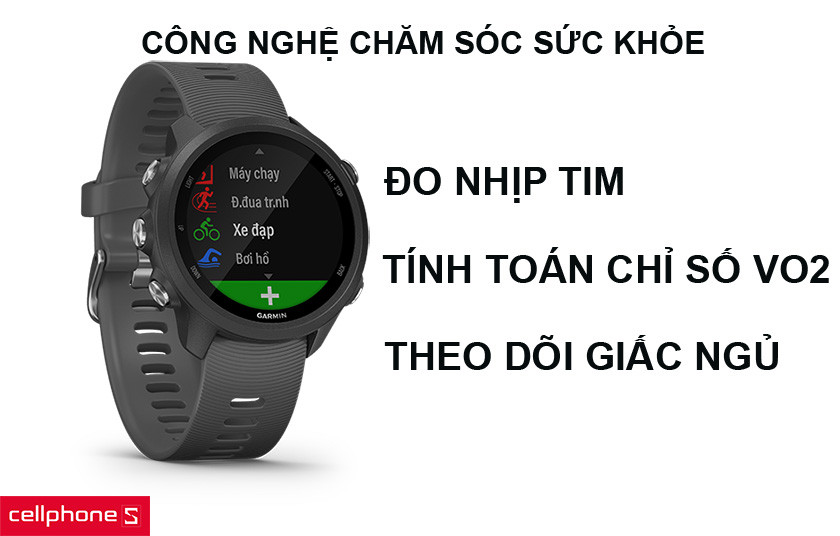 Garmin Forerunner 245 tích hợp nhiều công nghệ theo dõi sức khỏe