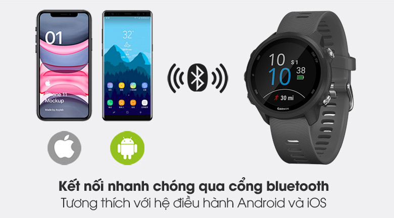 Garmin Forerunner 245 hiển thị thông báo cuộc gọi và tin nhắn trên màn hình rõ nét