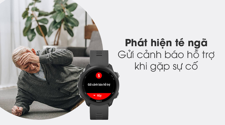 Tính năng phát hiện sự cố khẩn cấp trên đồng hồ Garmin Forerunner 245 đảm bảo an toàn cho người dùng