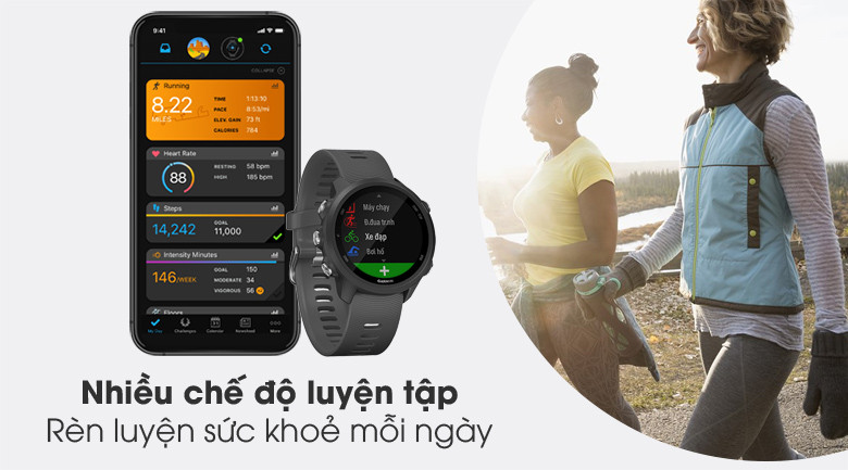 Garmin Forerunner 245 hỗ trợ đa dạng chế độ luyện tập thể thao và định vị GPS chính xác