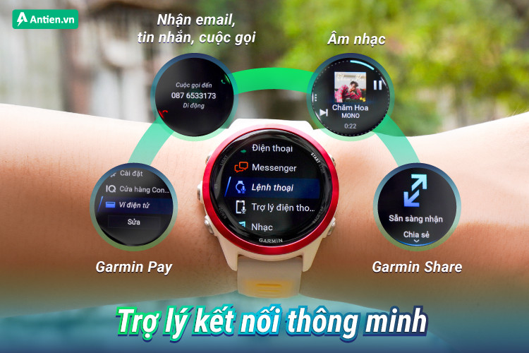 Đồng hồ thông minh Garmin Forerunner 570 42mm tích hợp loạt tính năng thông minh hàng ngày ngay trên cổ tay, đảm bảo kết nối liên tục và tối ưu hóa giá trị