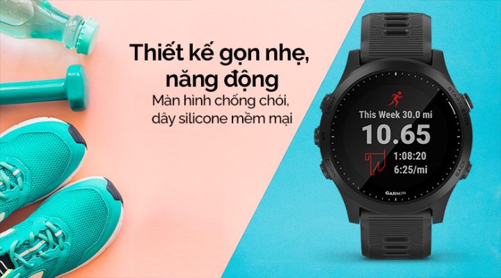 Đồng hồ thông minh Garmin Forerunner 945 với màn hình MIP chống chói hiển thị sắc nét
