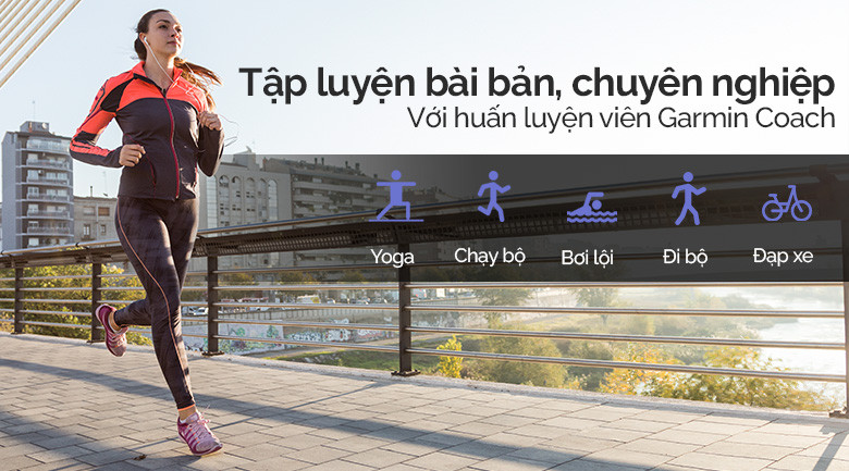 Garmin Forerunner 945 hỗ trợ các chế độ luyện tập đa môn và Garmin Coach chuyên nghiệp