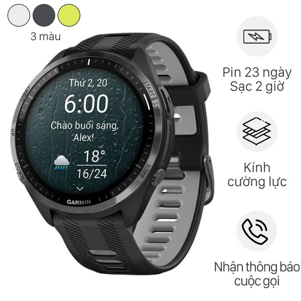 Đồng hồ thông minh Garmin Forerunner 965 dành cho nam giới yêu thích chạy bộ và ba môn phối hợp