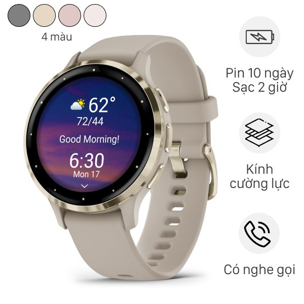 Đồng hồ thông minh Garmin Venu 3S 41mm dây silicone nhỏ gọn cho nam
