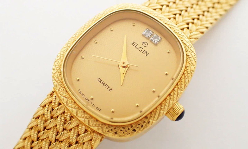 Giá đồng hồ Elgin Quartz Ladies 18k Gold-Plated Diamond Dress