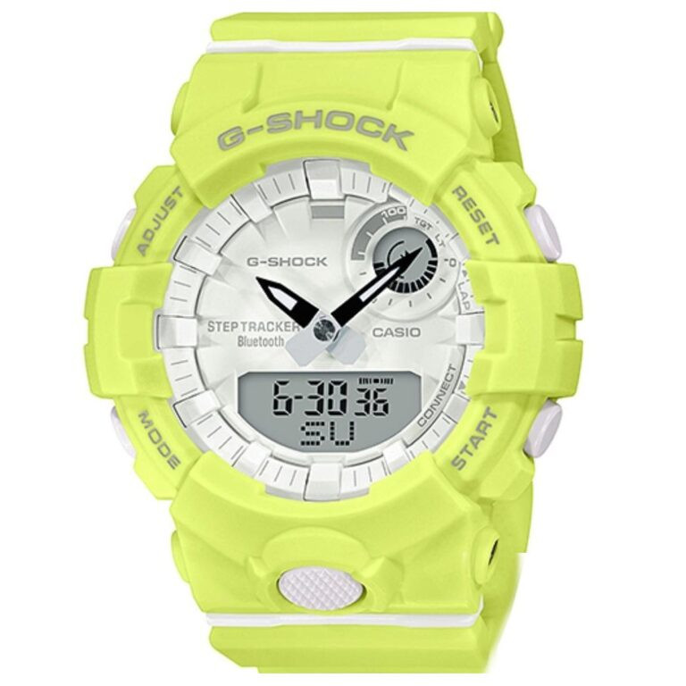 Mẫu đồng hồ thể thao Casio GMA-B800-9ADR 45mm với tính năng đo lường hiệu suất chạy bộ và quản lý sức khỏe