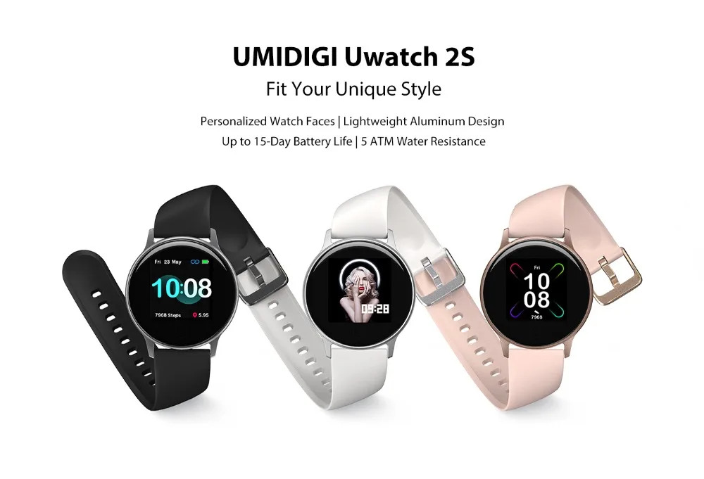 Đồng hồ nam UMIDIGI Uwatch 2S với màn hình màu, chống nước tốt cho hoạt động thể thao