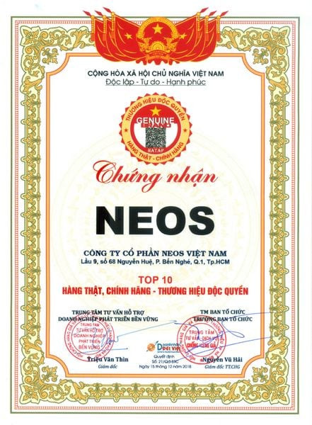 Tem chống giả chính hãng của đồng hồ Neos nữ mặt vuông