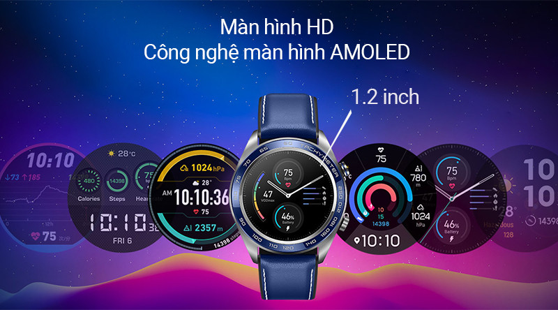 Màn hình AMOLED sắc nét của đồng hồ Honor Watch Magic 42mm