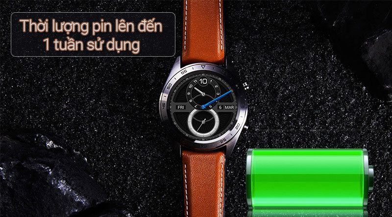 Thời lượng pin ấn tượng lên đến 7 ngày của Honor Watch Magic 42mm dây da