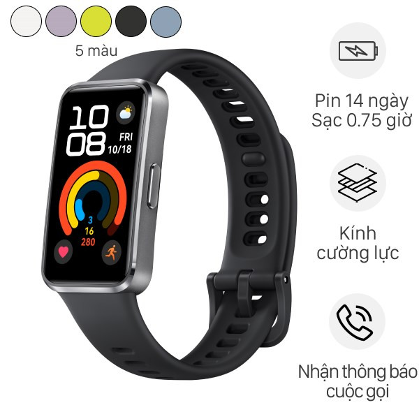 Vòng tay thông minh Huawei Band 10 viền nhôm, thiết kế mỏng nhẹ với nhiều màu sắc