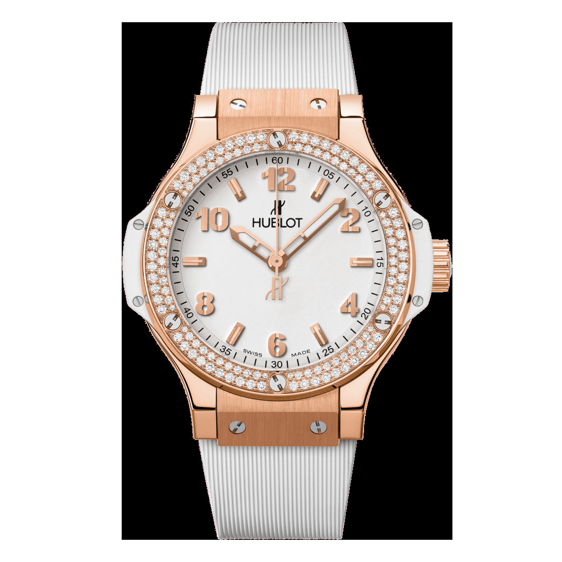 Đồng hồ Hublot nữ Big Bang Gold White Diamonds 38mm, minh chứng cho sự đa dạng về giá đồng hồ Hublot nữ.