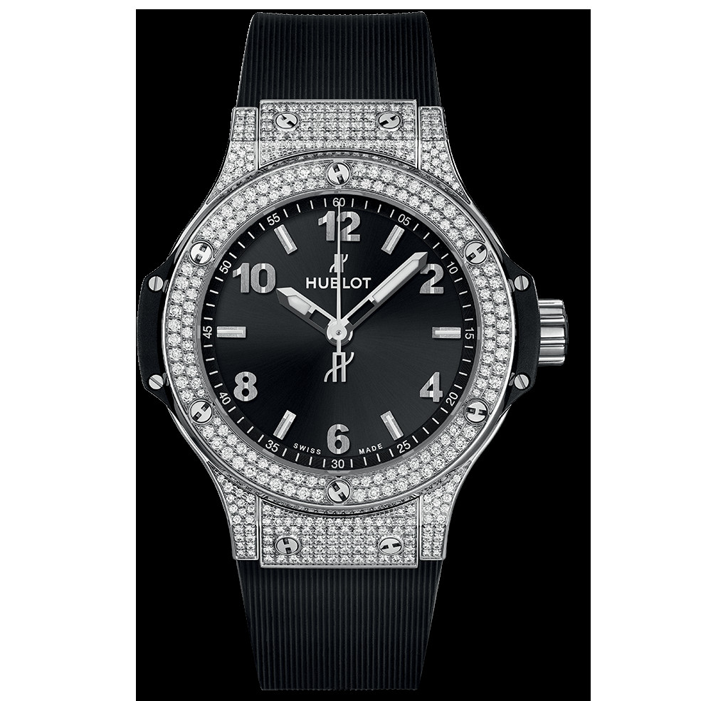Đồng hồ Hublot nữ Big Bang Steel Pave, một lựa chọn phổ biến, ảnh hưởng đến việc đồng hồ Hublot nữ giá bao nhiêu.
