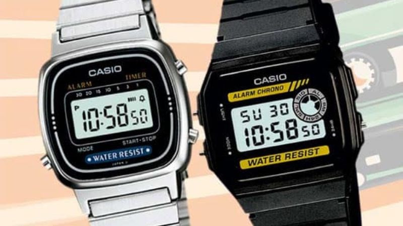 Đồng hồ Casio Water Resist 3 nút với giao diện màn hình số, hướng dẫn cụ thể cách chỉnh giờ đồng hồ Water Resist loại 3 nút