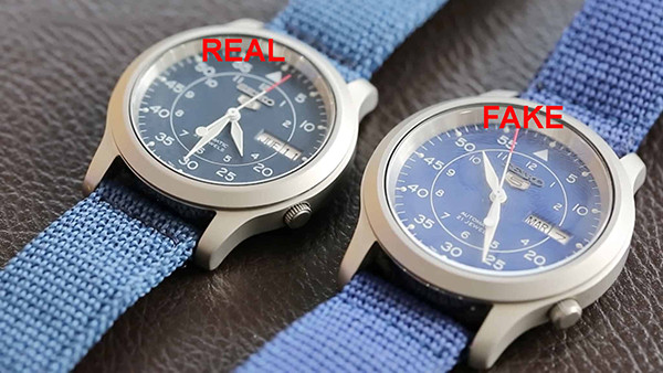 Cận cảnh mặt số đồng hồ Seiko 5 quân đội, thể hiện độ hoàn thiện của chi tiết để nhận diện đồng hồ Seiko quân đội fake