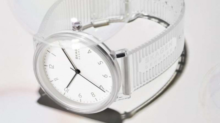 Đồng hồ Skagen dây nhựa trong suốt thiết kế tối giản hiện đại