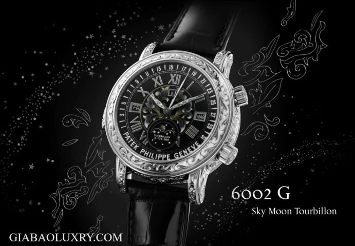 Đồng hồ Patek Philippe Grand Complications 6002G-010 mặt trước chạm khắc tinh xảo