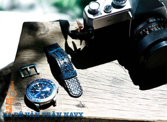 Dây đồng hồ Xiaomi Amazfit Pace RAM Classic 1995 màu Xanh Navy da dê