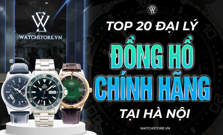 Hình ảnh các cửa hàng đại lý đồng hồ chính hãng tại Hà Nội, thể hiện sự đa dạng về thương hiệu và sản phẩm
