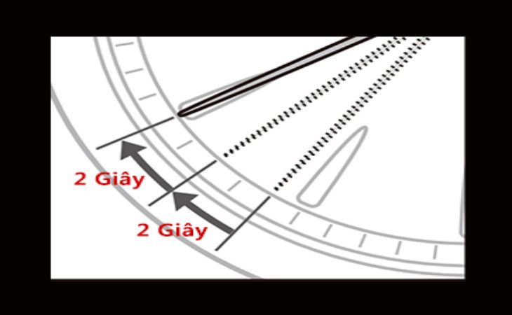 Dấu hiệu đồng hồ hết pin - kim giây nhích