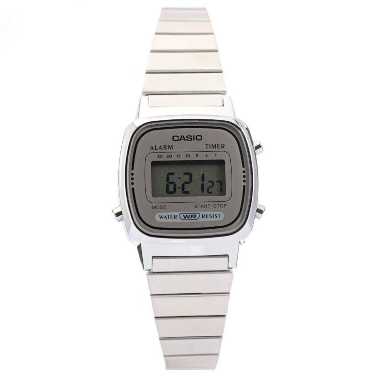 Đồng hồ Casio LA670WA-7DF nữ điện tử phong cách vintage màu bạc