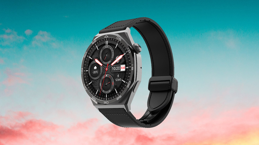 đồng hồ thông minh s watch lenovo trên cổ tay người dùng, thể hiện thiết kế sang trọng và màn hình AMOLED.