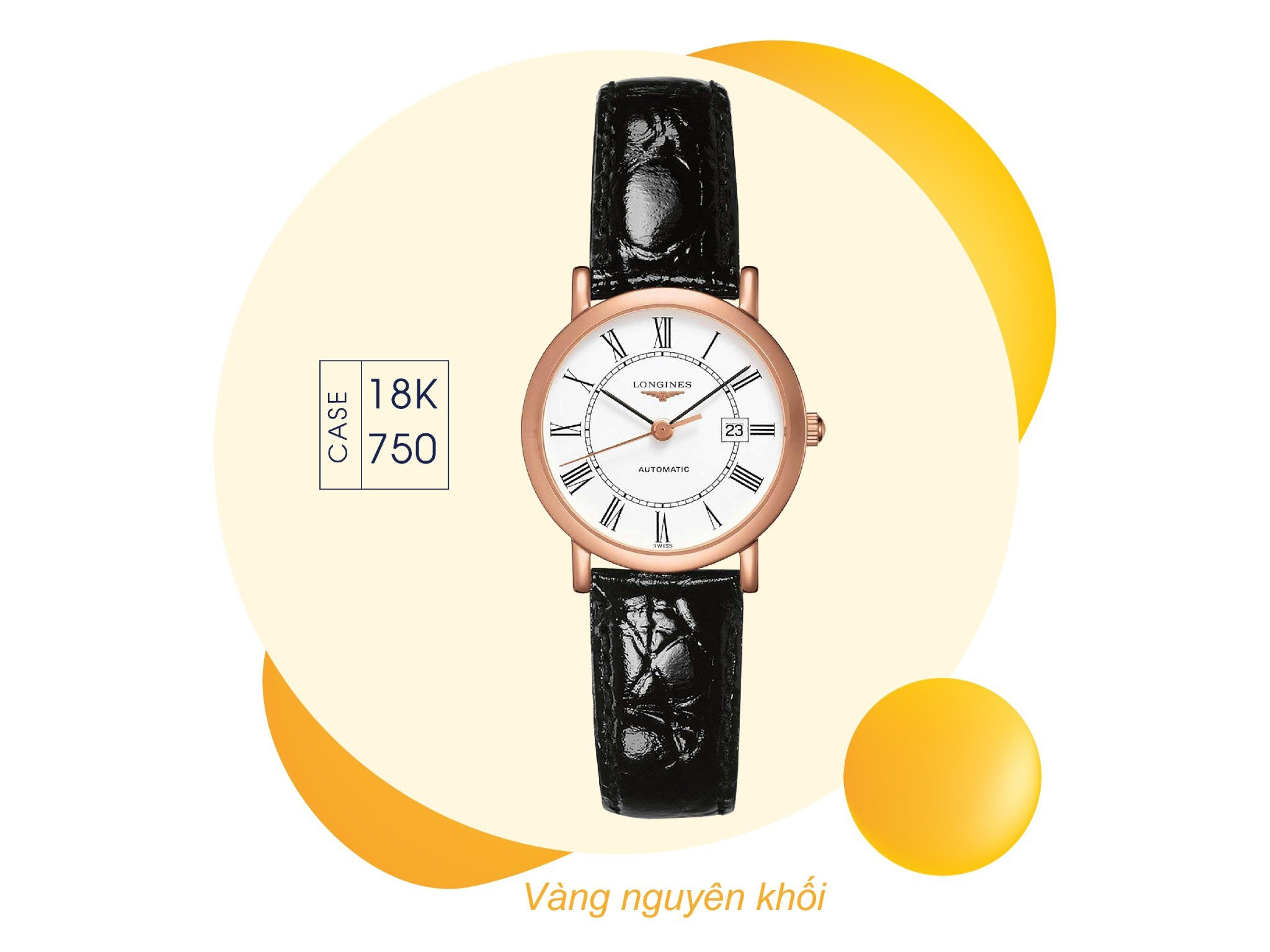 Ký hiệu "18K/750" chứng nhận vàng nguyên khối, cách nhận biết đồng hồ vàng khối