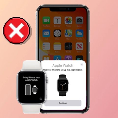 Hình ảnh một chiếc Apple Watch hiển thị lỗi không kết nối được với đồng hồ thông minh của bạn.
