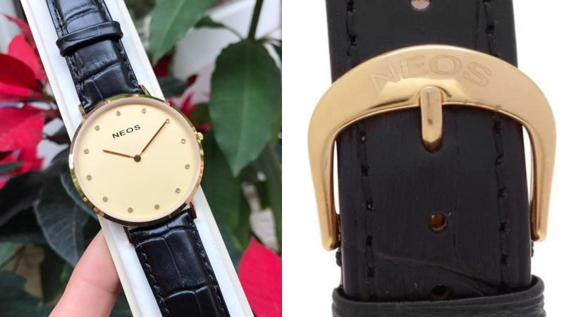 Khóa dây đồng hồ Neos chính hãng in logo "NEOS" rõ nét