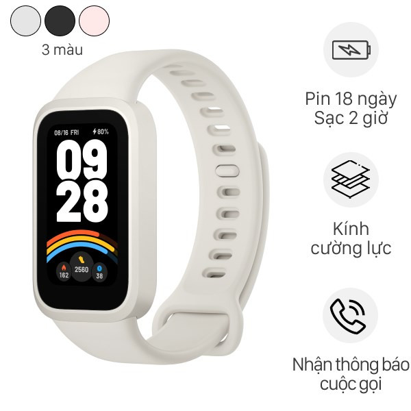 Vòng đeo tay thông minh học sinh Xiaomi Mi Band 9 Active màu trắng