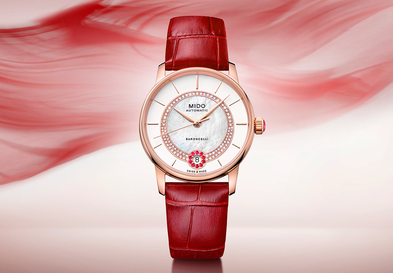 Đồng hồ nữ đẹp sang chảnh MIDO Baroncelli Lady Necklace với thiết kế thanh lịch và dây chuyền nổi bật