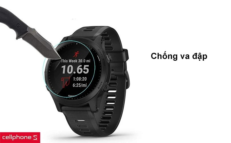 Đồng hồ được bảo vệ hiệu quả bởi miếng dán cường lực chống va đập