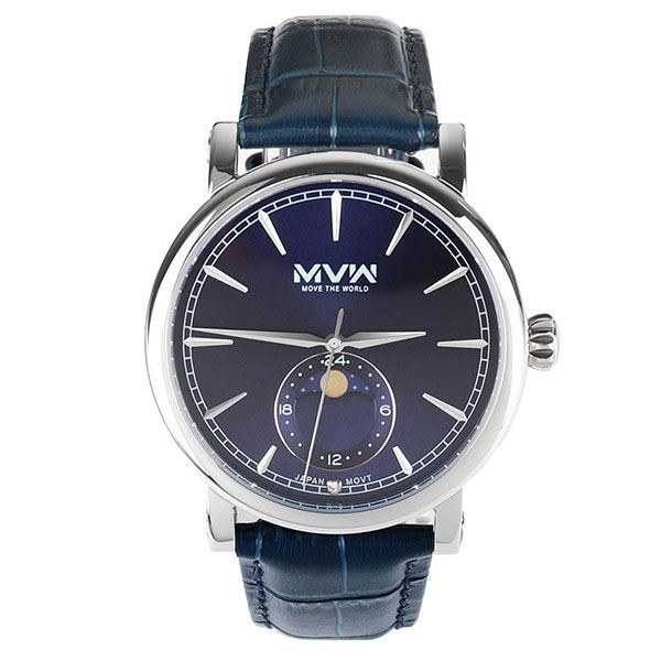 Đồng hồ nam MVW 42mm ML093-02 với mặt số đen và viền đỏ cá tính.