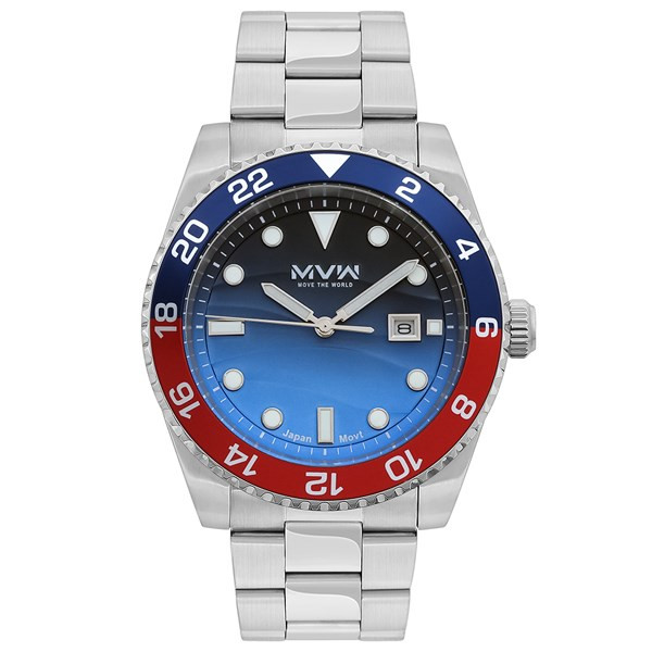 Đồng hồ nam MVW Sport 43mm MS077-02 với mặt số thể thao hiện đại.