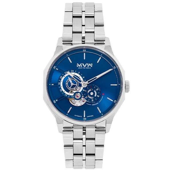 Đồng hồ nam MVW Star Automatic 43mm MSA090-01-S1 với thiết kế lộ cơ đẹp mắt.