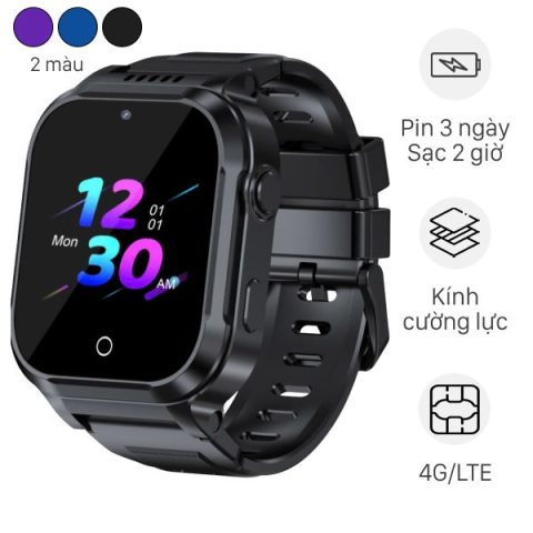 Đồng hồ thông minh MyKid 4G V2 dây silicone màu đen