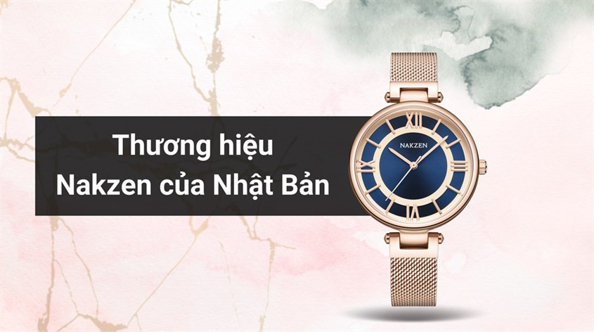 Đồng hồ đeo tay Nakzen 36mm nữ SS8234L-2NR với khung viền mạ ion sang trọng, bền màu
