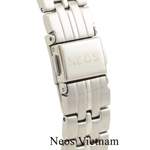 Chi tiết mặt và dây đồng hồ đeo tay nữ Neos N-30854L thép không gỉ