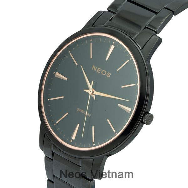 mẫu đồng hồ nam dây thép đen Neos N-30913M chi tiết