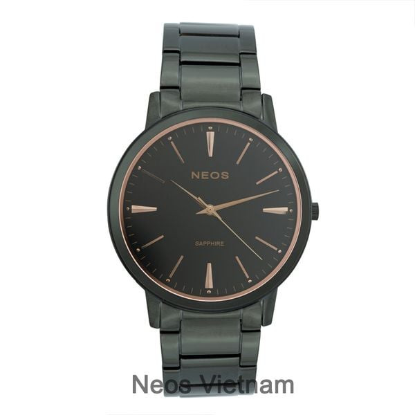 đồng hồ nam dây thép đen Neos N-30913M trên cổ tay