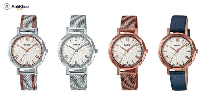 Bộ sưu tập đồng hồ nữ Casio giá rẻ LTP-E411 với thiết kế mặt số 3D độc đáo