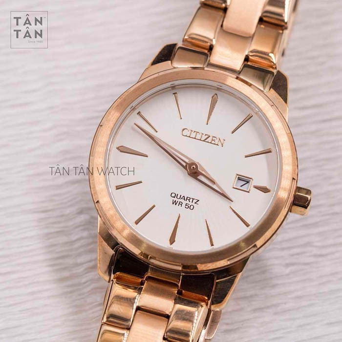 Đồng hồ Citizen nữ EU6073-53A phủ hợp kim vàng hồng sang trọng