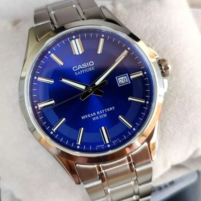 Casio MTS-100D-2A, đồng hồ nam dưới 2 triệu pin 10 năm và mặt sapphire