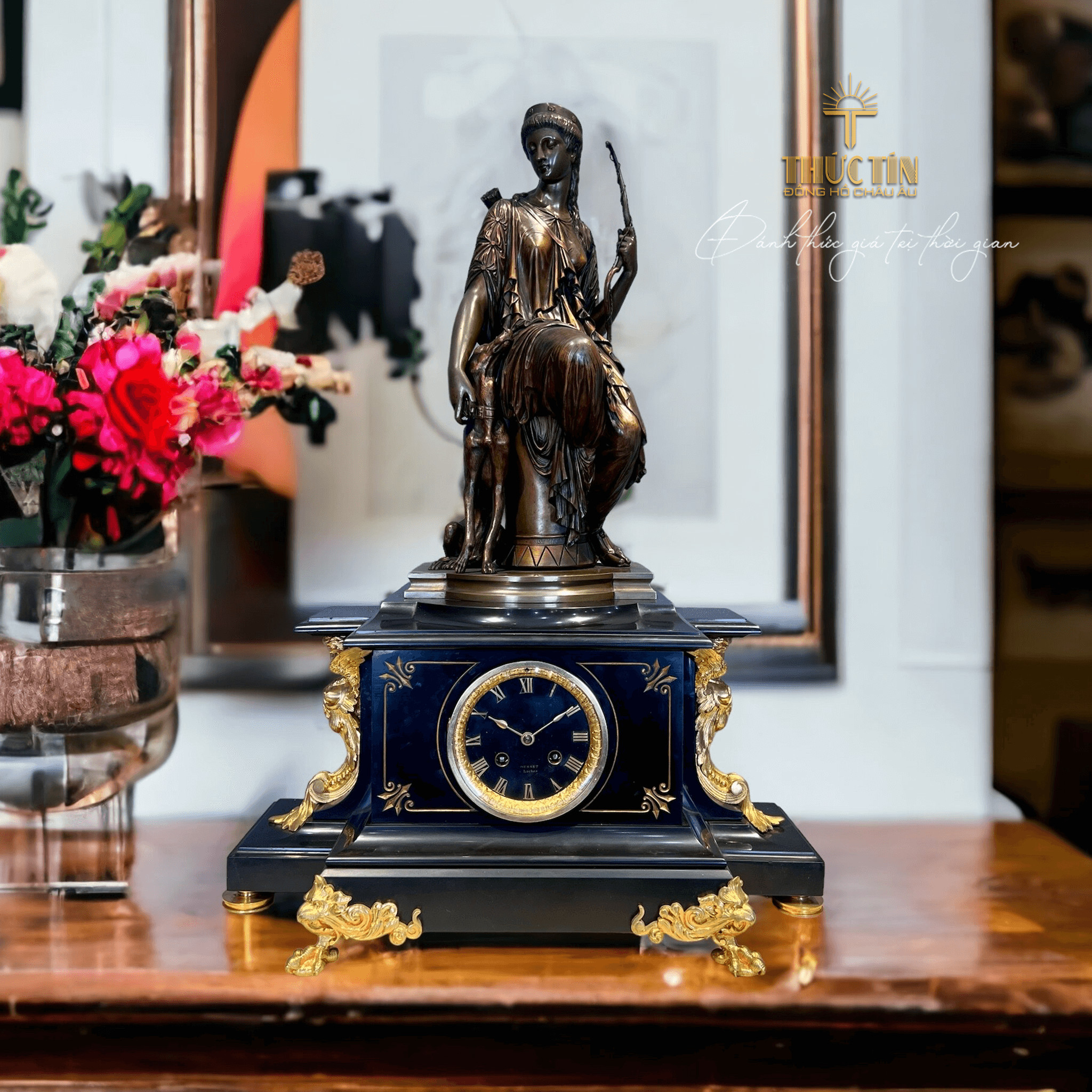 Đồng hồ tượng Nữ Thần Săn Bắn, biểu tượng của sức mạnh và vẻ đẹp trong giới sưu tầm đồng hồ cổ