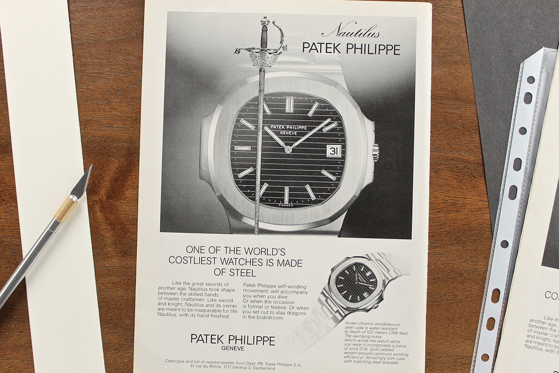 Hình ảnh quảng cáo đồng hồ Patek Philippe Nautilus là một khoản đầu tư giá trị.