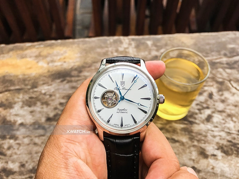 Đồng hồ Olympia Star dây da nam kính cong OP99141-71AGS-GL-T-CV